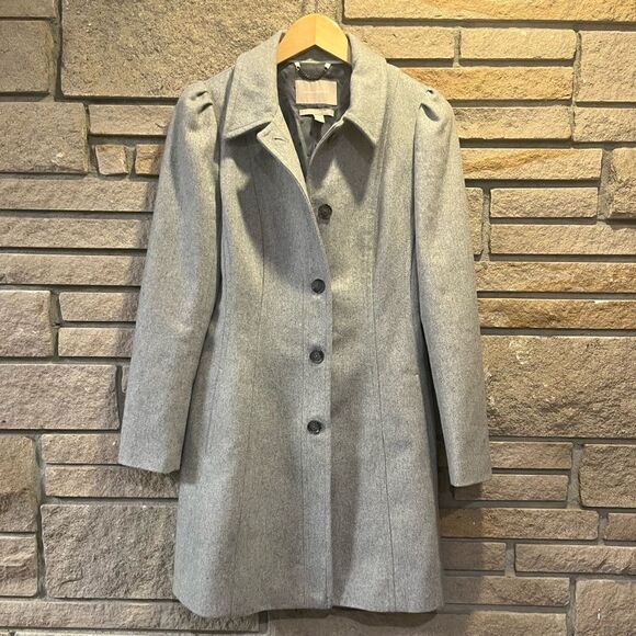 ❤️Banana Republic Fully Lined Wool Pea Coat Grey Size small jacket - Picture 4 of 14